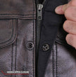 Hot Leathers VSM1035 Men's Distressed Brown 'Conceal and Carry' Club Leather Vest
