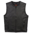 Hot Leathers VSM1036 Men's Black 'Conceal and Carry' Motorcycle Club Style Leather Zip Vest