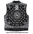 Hot Leathers VSM1049 Men's Black 'Paisley' Conceal and Carry Motorcycle Club Style Leather Vest