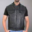 Hot Leathers VSM1049 Men's Black 'Paisley' Conceal and Carry Motorcycle Club Style Leather Vest