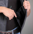 Hot Leathers VSM1049 Men's Black 'Paisley' Conceal and Carry Motorcycle Club Style Leather Vest
