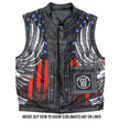 Hot Leathers VSM1052 Men's Black 'Patriotic' Conceal and Carry Leather Vest