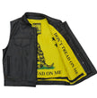 Hot Leathers VSM1053 Men's Black 'Don't Tread On Me' Conceal and Carry Leather Vest