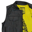 Hot Leathers VSM1053 Men's Black 'Don't Tread On Me' Conceal and Carry Leather Vest