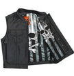 Hot Leathers VSM1054 Men’s Black 'Skull Flag' Conceal and Carry Leather Vest