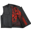 Hot Leathers VSM1055 Men’s Black 'Over The Top Skull' Conceal and Carry Leather Vest