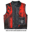Hot Leathers VSM1055 Men’s Black 'Over The Top Skull' Conceal and Carry Leather Vest