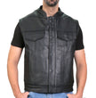 Hot Leathers VSM1055 Men’s Black 'Over The Top Skull' Conceal and Carry Leather Vest