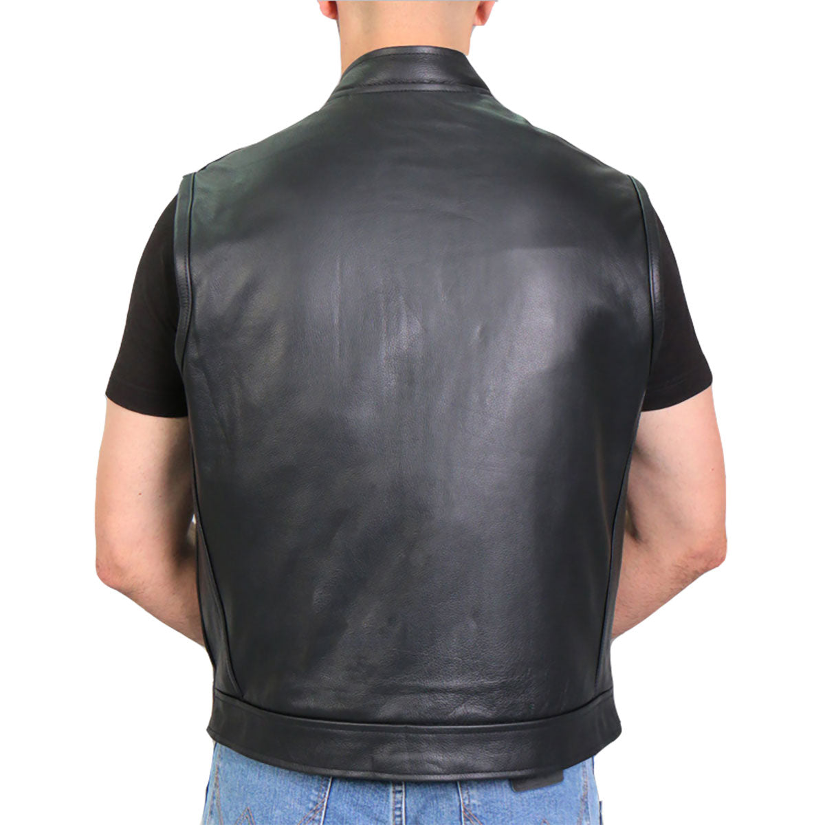 Hot Leathers VSM1055 Men’s Black 'Over The Top Skull' Conceal and Carry Leather Vest