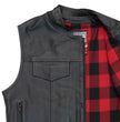 Hot Leathers VSM1060 Men's Black 'Flannel Red' Conceal and Carry Leather Vest