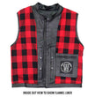 Hot Leathers VSM1060 Men's Black 'Flannel Red' Conceal and Carry Leather Vest
