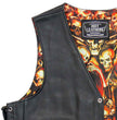 Hot Leathers VSM1061 Men's Black 'Skulls Make Skulls' Conceal and Carry Side Lace Leather Vest