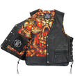 Hot Leathers VSM1061 Men's Black 'Skulls Make Skulls' Conceal and Carry Side Lace Leather Vest