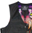 Hot Leathers VSM1062 Men's Black 'Lone Wolf' Conceal and Carry Side Lace Leather Vest