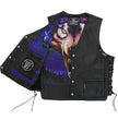 Hot Leathers VSM1062 Men's Black 'Lone Wolf' Conceal and Carry Side Lace Leather Vest