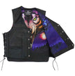 Hot Leathers VSM1062 Men's Black 'Lone Wolf' Conceal and Carry Side Lace Leather Vest