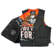 Hot Leathers VSM1066 Men's Black 'V-Twin Eagle' Conceal and Carry Side Lace Leather Vest
