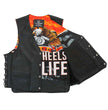 Hot Leathers VSM1066 Men's Black 'V-Twin Eagle' Conceal and Carry Side Lace Leather Vest