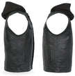 Hot Leathers VSM1201 Men's Black Motorcycle Biker Club Style Vest with Hoodie