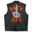 Hot Leathers VSM2002 Men's Black 'Back Off Finger' Conceal and Carry Leather Vest