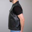 Hot Leathers VSM2002 Men's Black 'Back Off Finger' Conceal and Carry Leather Vest