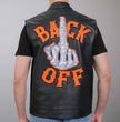 Hot Leathers VSM2002 Men's Black 'Back Off Finger' Conceal and Carry Leather Vest