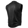 Milwaukee Leather USA MADE MLVSM5001 Men's Black Steerhide Premium Leather Motorcycle Club Style Vest