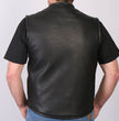 Hot Leathers VSM5001 USA Made Men's Black Premium Steerhide Leather Club Style Vest