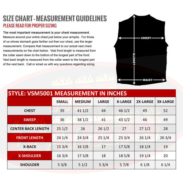 Hot Leathers VSM5001 USA Made Men&