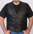 Hot Leathers VSM5003 USA Made Men's Black Extra Long Back Premium Steerhide Leather Vest