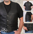 Milwaukee Leather USA MADE MLVSM5003 Men's Black Gaucho Extra Long Back Premium Steerhide Motorcycle Leather Vest