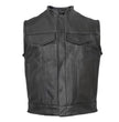 Hot Leathers VSM5004 Men's USA Made Covered Zipper Premium Leather Vest