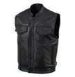 Hot Leathers VSM5004 USA Made Men's 'Chaos' Black Premium Dual Closure Leather Vest