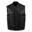 Milwaukee Leather USA MADE MLVSM5004 Men's Black Chaos Premium Dual Closure Motorcycle Leather Vest