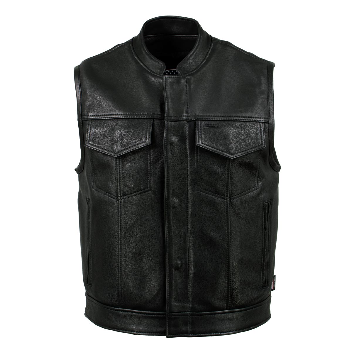 Milwaukee Leather USA MADE MLVSM5004 Men's Black Chaos Premium Dual Closure Motorcycle Leather Vest