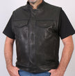 Hot Leathers VSM5004 Men's USA Made Covered Zipper Premium Leather Vest