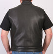 Hot Leathers VSM5004 Men's USA Made Covered Zipper Premium Leather Vest