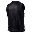 Milwaukee Leather USA MADE MLVSM5005 Men's Black Road Whip Premium Motorcycle Leather Vest with Buffalo Snap Buttons