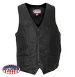 Hot Leathers VSM5006 USA Made Men's Black Classic Premium Leather Vest