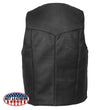 Hot Leathers VSM5006 USA Made Men's Black Classic Premium Leather Vest