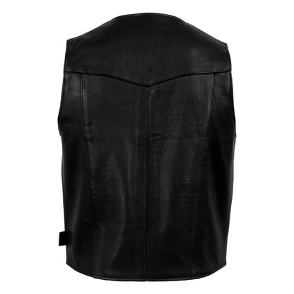 Hot Leathers VSM5006 USA Made Men's 'Classic Western' Black Premium Leather Vest