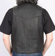Hot Leathers VSM5006 USA Made Men's Black Classic Premium Leather Vest