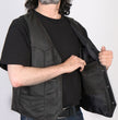 Hot Leathers VSM5006 USA Made Men's Black Classic Premium Leather Vest