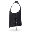 Hot Leathers VSM5008 USA Made Men's Black Western Style Side Lace Premium Leather Biker Vest
