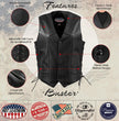 Hot Leathers VSM5008 USA Made Men's 'Buster' Black Side Lace Premium Leather Vest