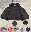 Hot Leathers VSM5008 USA Made Men's 'Buster' Black Side Lace Premium Leather Vest