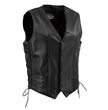 Hot Leathers VSM5008 USA Made Men's 'Buster' Black Side Lace Premium Leather Vest