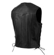 Hot Leathers VSM5008 USA Made Men's 'Buster' Black Side Lace Premium Leather Vest