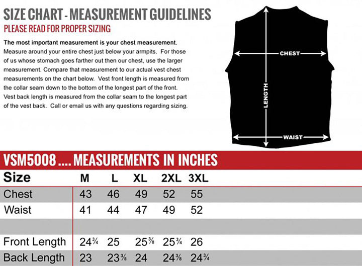 Milwaukee Leather USA MADE MLVSM5008 Men&