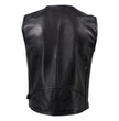 Hot Leathers VSM5009 USA Made Men's 'Slinger' Black V-Neck Premium Leather Zippered Vest